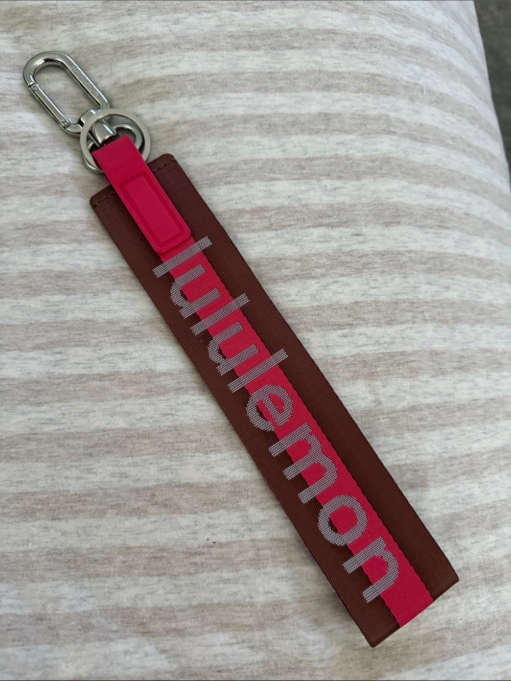 lululemon athletica Brown and Pink Never Lost Keychain